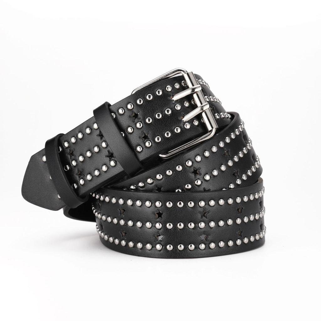 Punk Rock Bullet Rivet Unisex Belt Motorcycle Hip Hop Style
