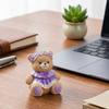 Mini Cartoon Bear Figurine Tiny Resin Bear Figures with Dress Cute Cake Toppers for DIY Crafts Dollhouse Fairy Garden Micro Landscape Decor