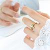 French Retro Rhinestone Bead Ring: Gold-Plated Titanium Steel, Unique Non-Fading Design