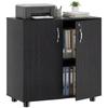Two-Tier Locking Office Storage Cabinet - Black