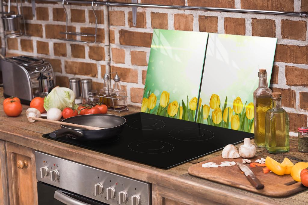 SZKLANA PŁYTA OCHRONNA NA KUCHENKĘ 85x52 TULIPANY