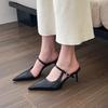 Sexy Pointed Toe Slippers Women High Heels Mules Shoes Summer 2024 Fashion Dress Slingback Sandals Pumps Flip Flops Mujer Slides