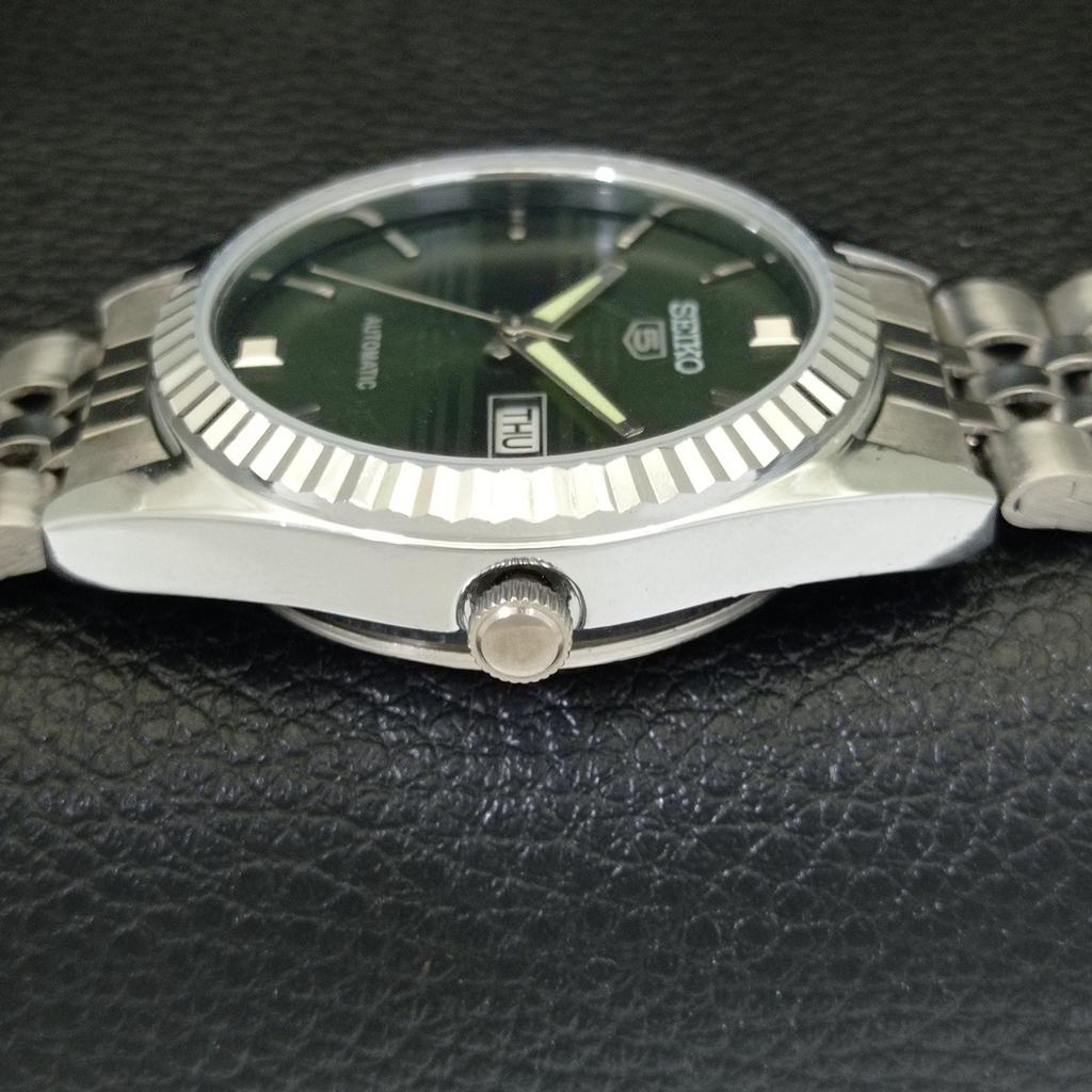 JAPAN VINTAGE REFURBISHED SEIKO 5 AUTOMATIC 6309A MENS GREEN WATCH a701717-5 R206c-a701717