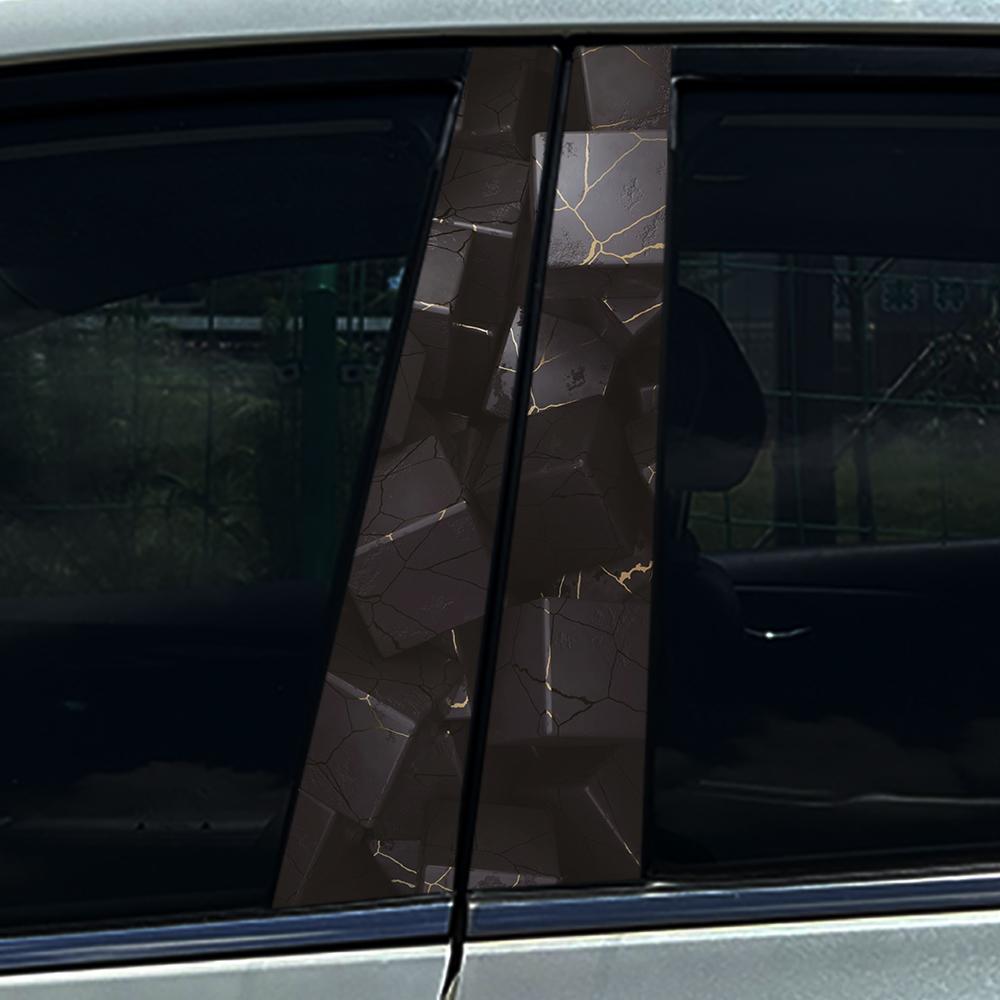 Style Honeycomb Hexagon Car B-pillar Stickers Car Center Column Decoration Cover Scratches Waterproof Decals Car Accessories