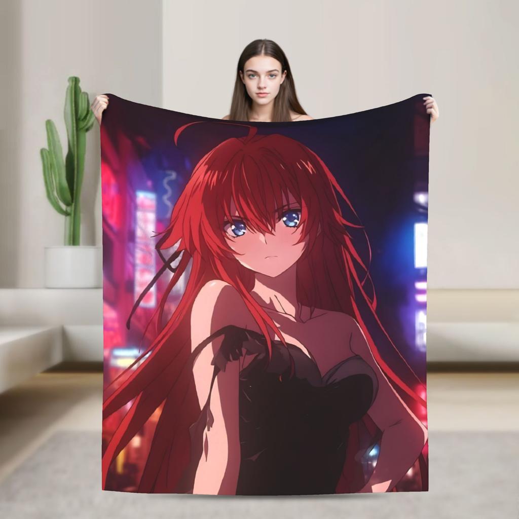 Superweiche Decken Dekorative High School DxD Überwurfdecke Anime Flanelldecke für Wohnzimmer Lustige Sofa-Bettdecke
