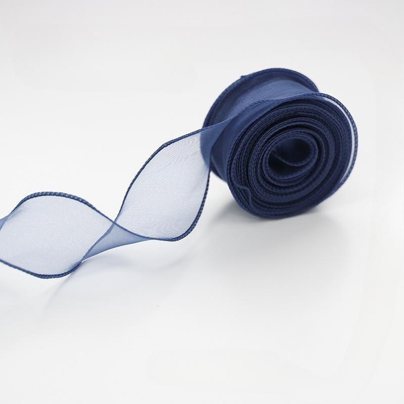 10 yards Rotolo di nastro di organza di colore pieno con bordo ondulato a coda di pesce per bouquet di fiori, regali, confezioni, decorazioni per feste di nozze