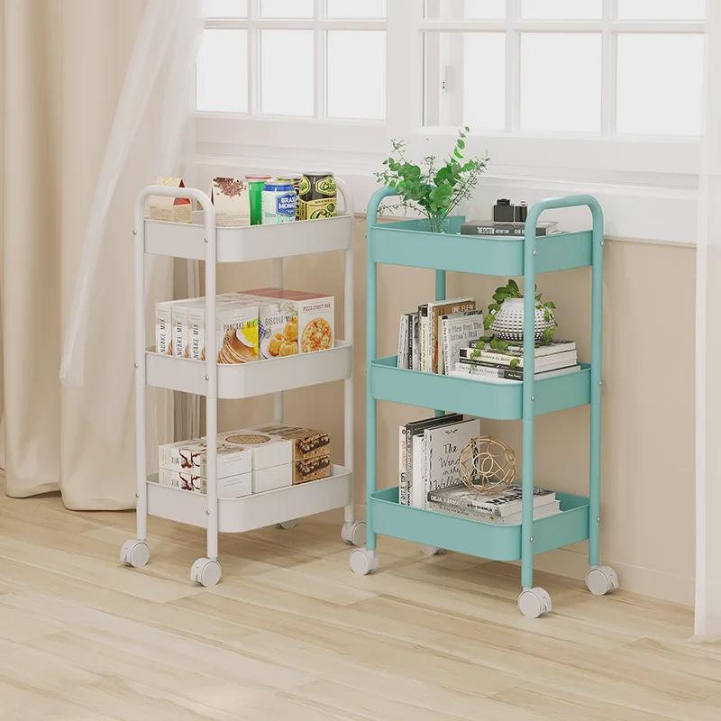 Mobile Snack Storage Rack with Wheels - Versatile Kitchen Shelf Trolley