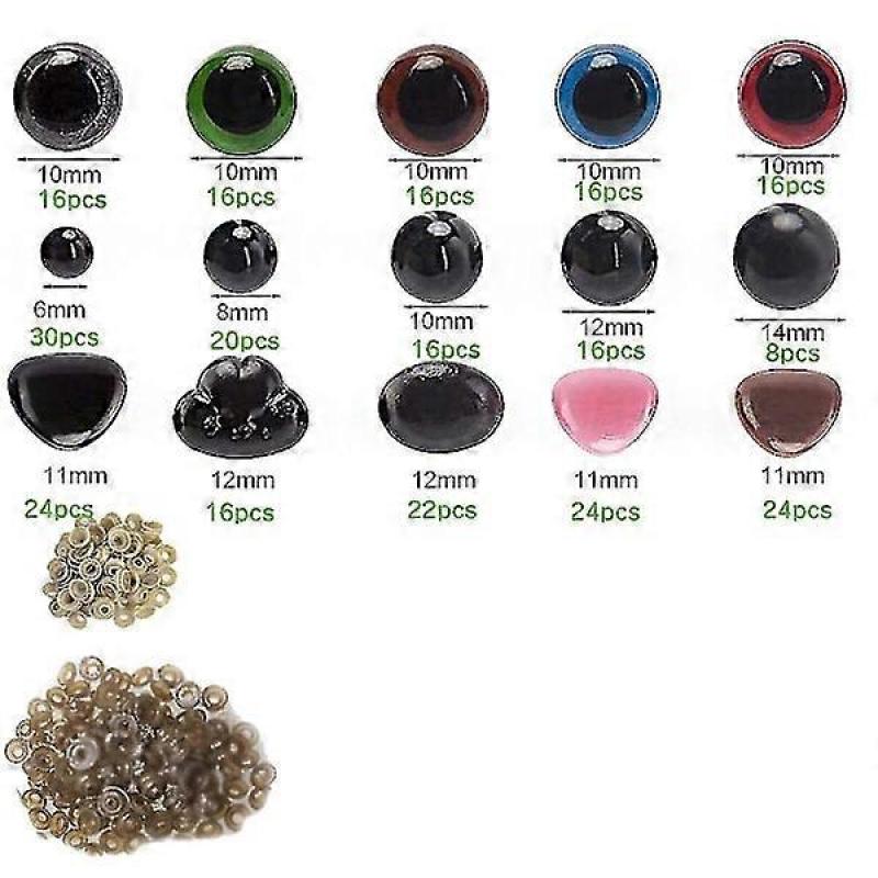 560 Pcs 15-grid Safety Eyes and Noses Set for Amigurumi Teddy Bear Plush Toy