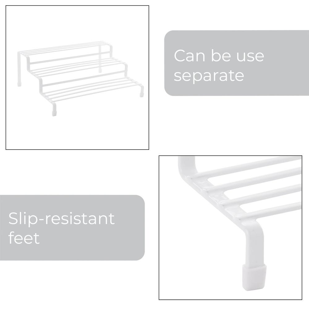 3-Tier Expandable Spice Rack Adjustable Storage Organizer Steel Durable Non-Slip Feet Multi-Purpose Wire Rack Kitchen Craft