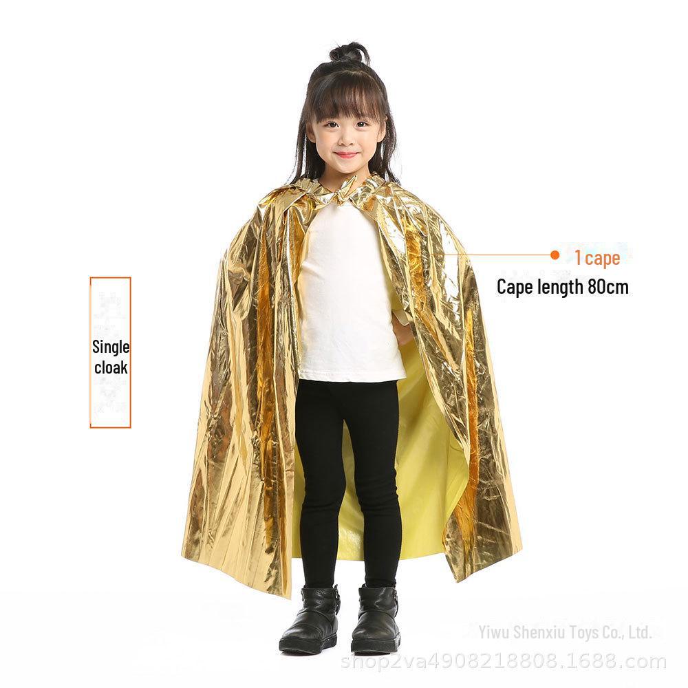 

Детский плащ принцессы и короля на Хэллоуин - 80 см, ярко-золотой и серебряный One Size