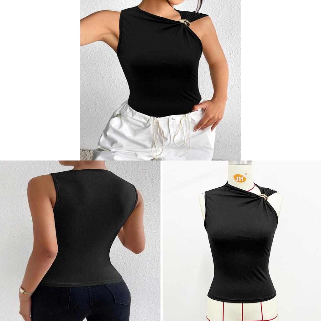 Streetwear T Shirt With Metal Ring Design For Youth And Teen Fashion