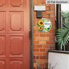 2D Flat 1pc, 8x8 in Vintage Sunflower & Butterfly Round Aluminum Metal Sign – Rustic Welcome Design for Home, Garden, Cafe, and Farmhouse Decor