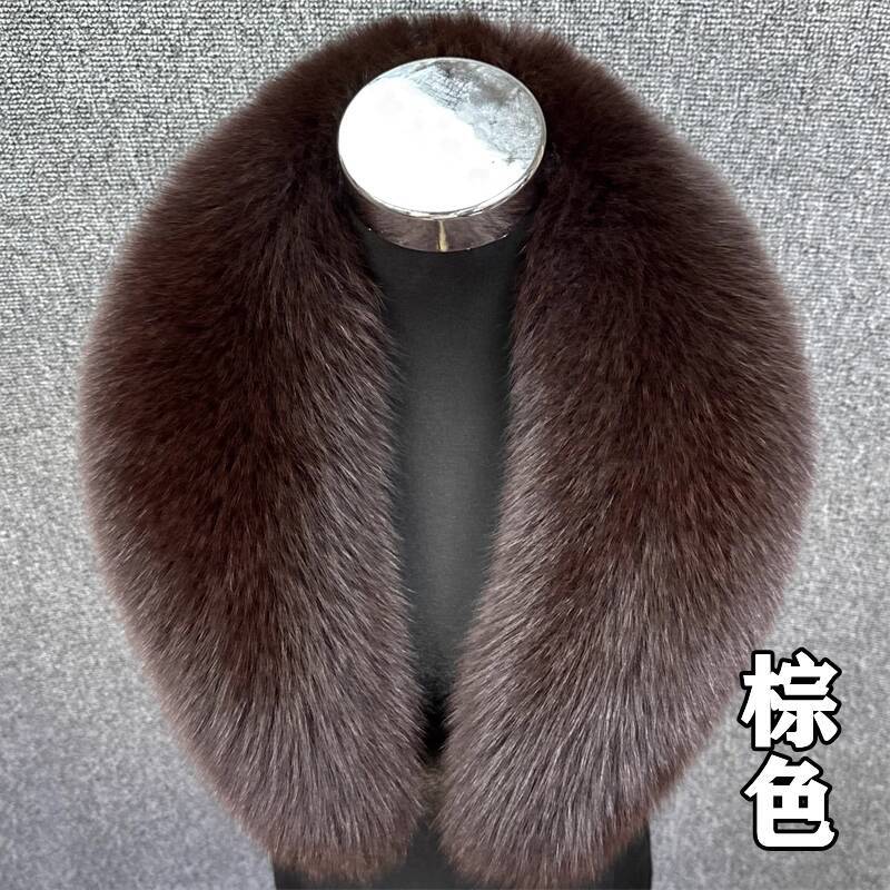 Real Fox Fur Collar Women Winter Thickened Fur Collar Scarf Collars Wraps Neck Warmer Fur Scarves Shawl Luxury Fluffy Fur Shawl