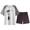 Pure cotton pajamas women's summer thin short-sleeved shorts casual Korean version cartoon cotton half-sleeved loungewear