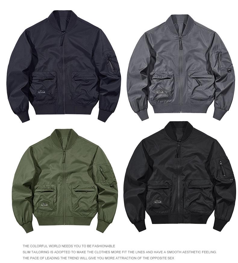 Men's American Style Spring/Autumn Baseball Jacket - Casual Pilot Flight Suit Outerwear Workwear 8861.