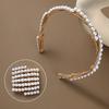 Elegant Pearl Convenient Foldable Plastic Hairband For Women Girls Travel Stretchable Headband Hair Band Hair Accessories