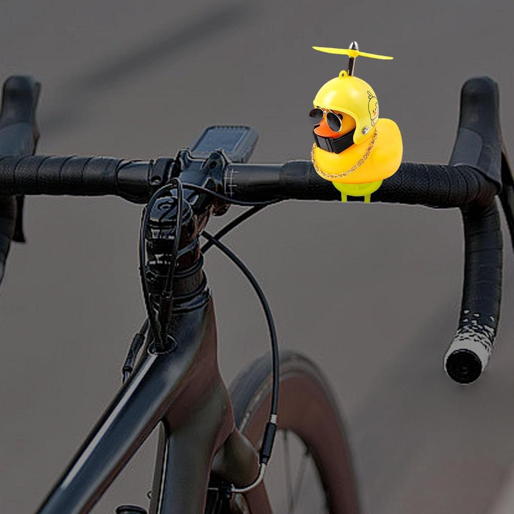 Ducks Motorcycle Captain, Dashboard Car Duck | Yellow Duck Cycling Decoration with Propeller Helmet
