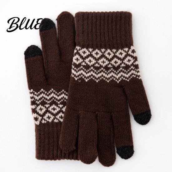 Wind Resistant Thermal Gloves for Outdoor Activities Knit Gloves Thickened Velvet Lining And Elastic Ribbed Cuffs Sports Skiing Extreme Cold