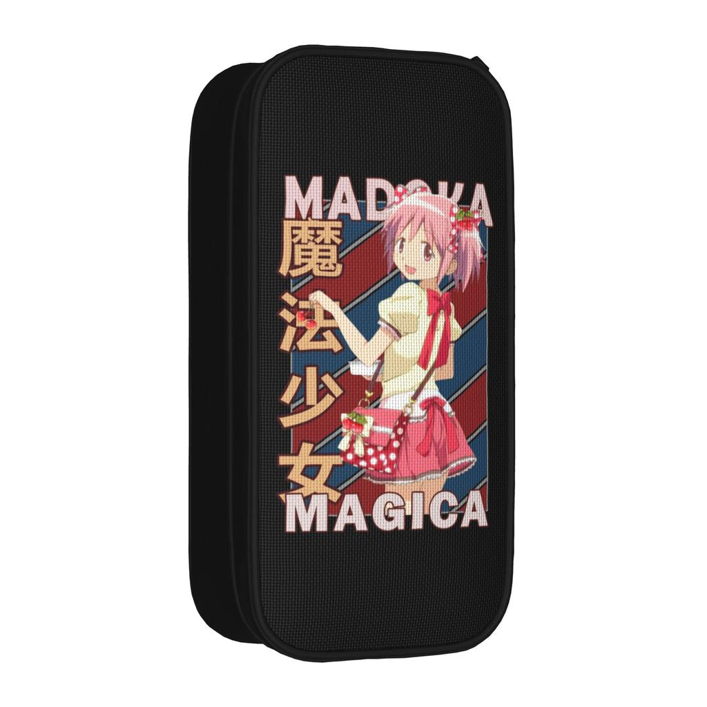 Madoka Mahou Shoujo Pencil Cases Puella Magi Madoka Magica Anime Pen Holder Bag Girl Boy Large Storage Office Zipper Pencilcases