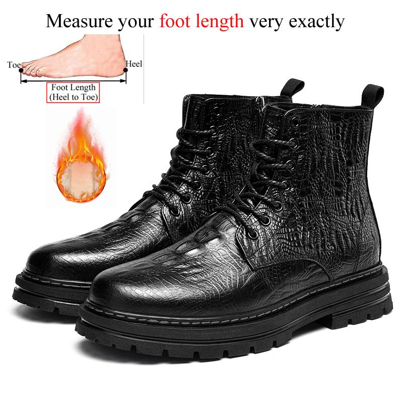 

Plus Big Size 47 48 Men Pure Black Genuine Leather Boots With Zipper High Top Shoes Real Original Natural Handmade 48