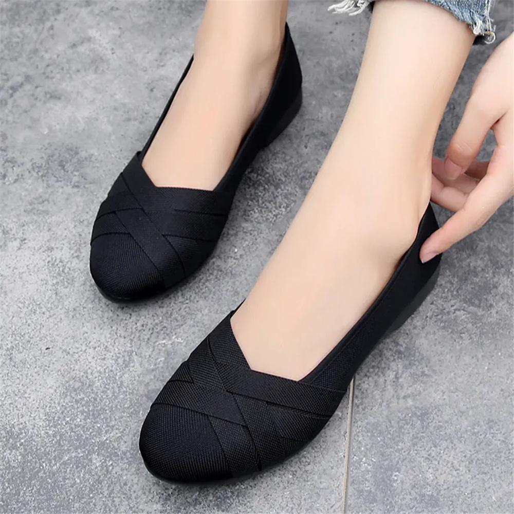 

women fashion light weight plus size mesh breathable spring slip on flat loafers lady casual comfort office work shoes b607 42