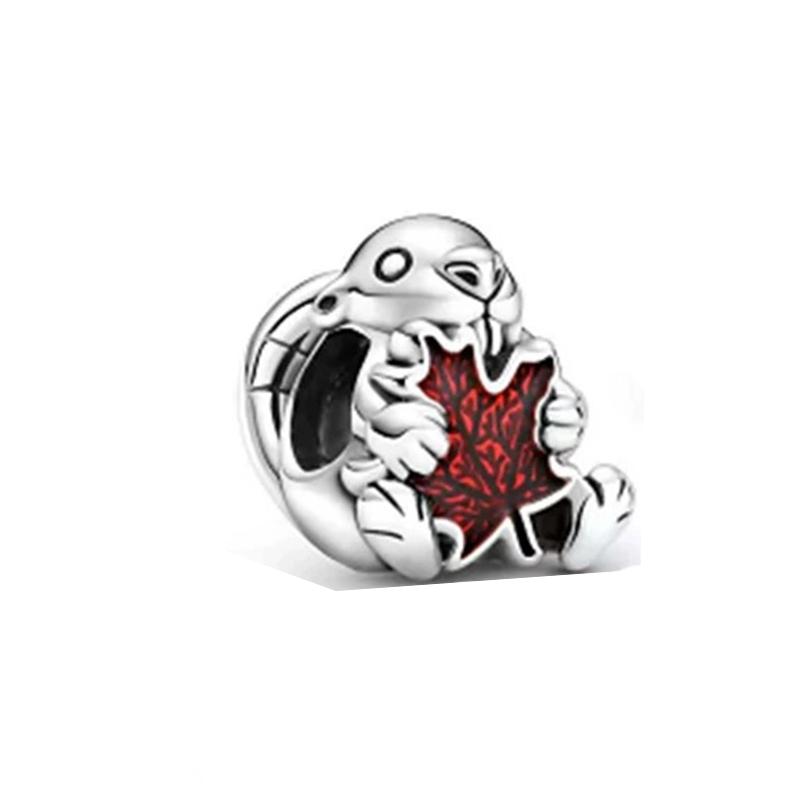 NEW Sparkling Red Series Charm Bead Clip Fit Original Silver Bracelet DIY Jewelry Christmas Gift Reindeer Motorcycle Dangle