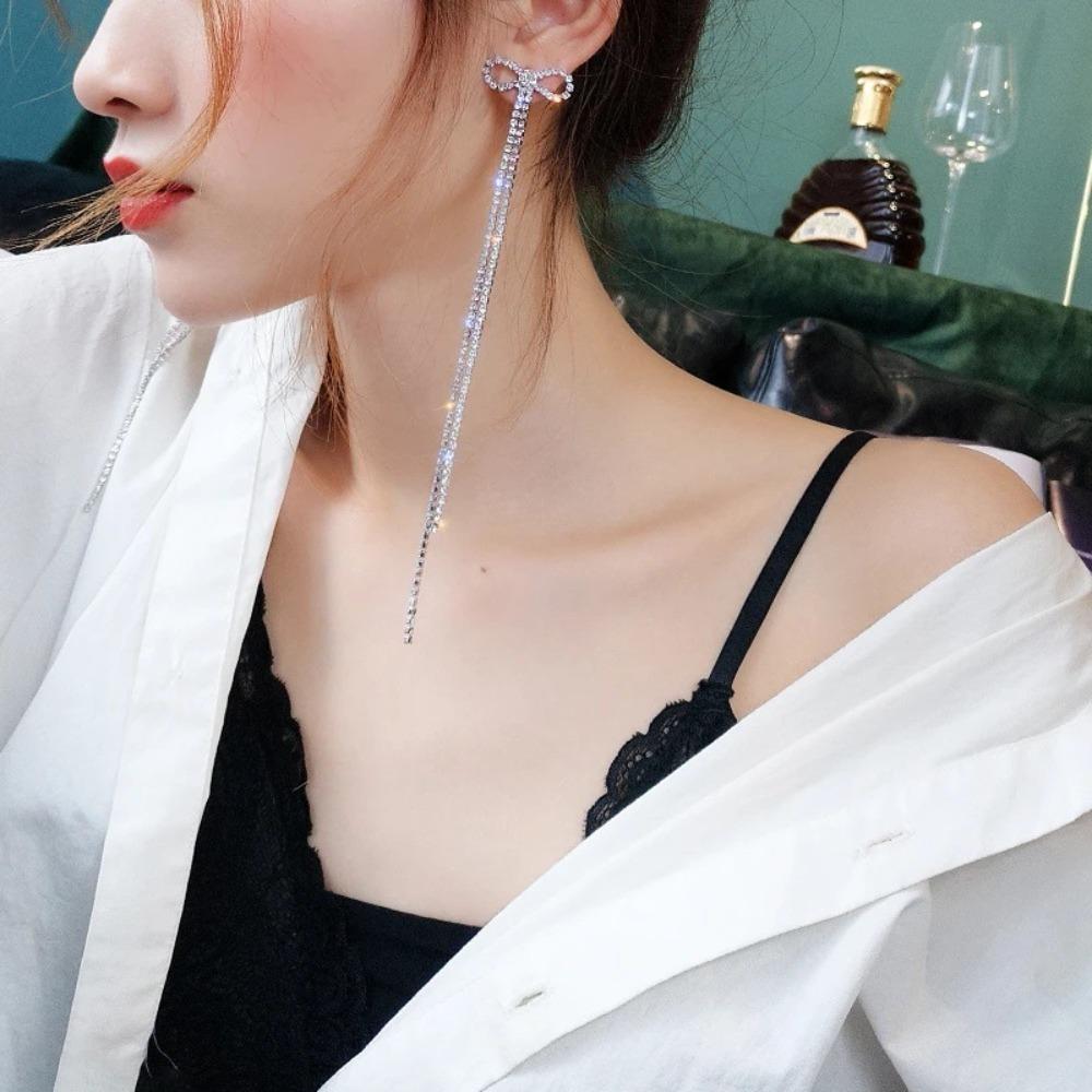 Rhinestone Tassel Earrings Tassel Engagement Earrings Hot Sale Jewelry  Fashion