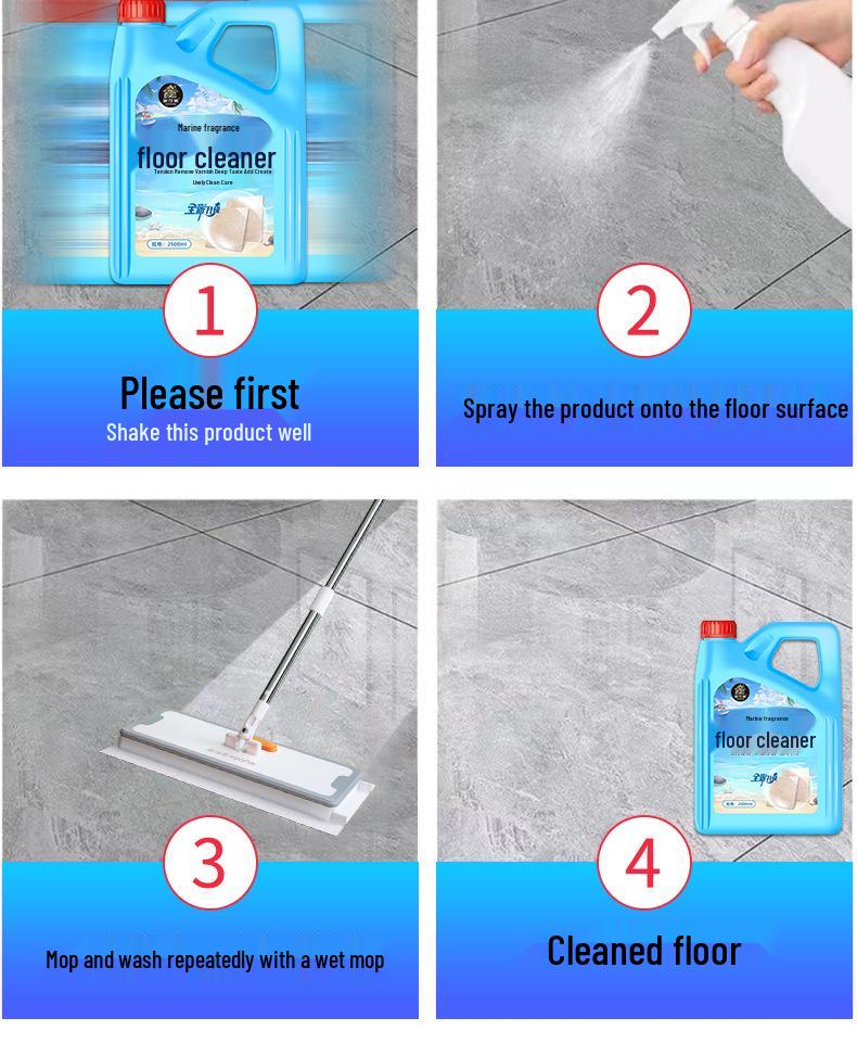 Tile and Wood Floor Cleaner with Lasting Fragrance - Removes Stains, No Watermarks