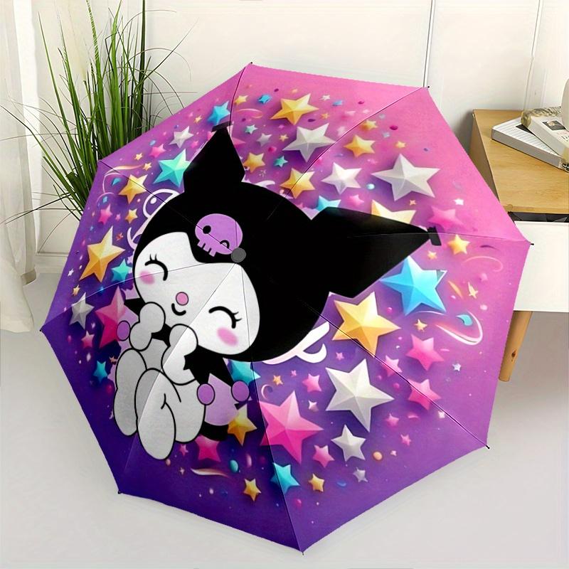 

1pc Star Kuromi Automatic Opening and Closing Umbrella - Small Umbrella Suitable for Various Occasions, Portable 3-Fold Small Umbrella for Men and Wom