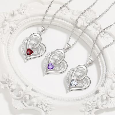 Irregular Heart-To-Heart Pendant Female, Premium Overlapping Interlocking Love Necklace
