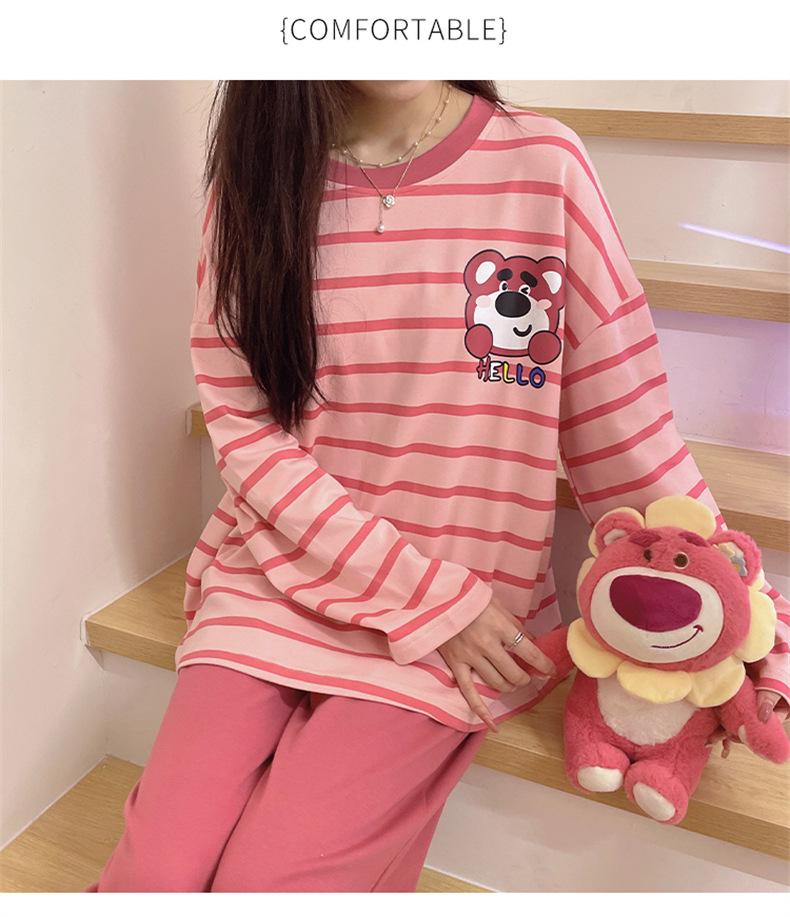 Γυναικείο Πιτζάμα Σετ Μακρυμάνικο - Χαριτωμένο Καρτούν Σχέδιο, Μεγάλο Μέγεθος, για Άνοιξη & Φθινόπωρο, Εσωτερική/Εξωτερική Χρήση