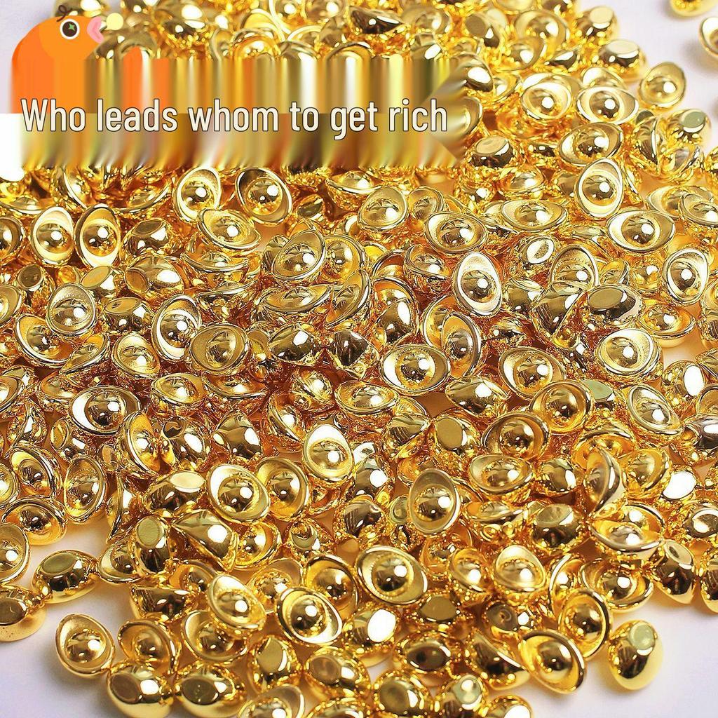 Wealth-Attracting Chinese-Style Gold-Plated Silver Ingots - Living Room/Office Ornament, Color-Preserving, No Fade.