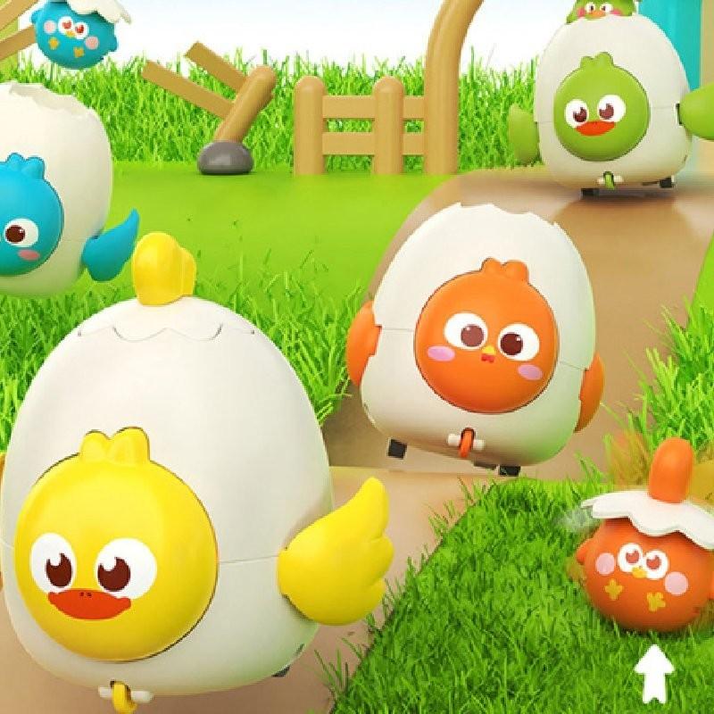 Colorful Cartoon Pet Egg Spring Loaded Toy Car For Kids Interactive Fun Experience