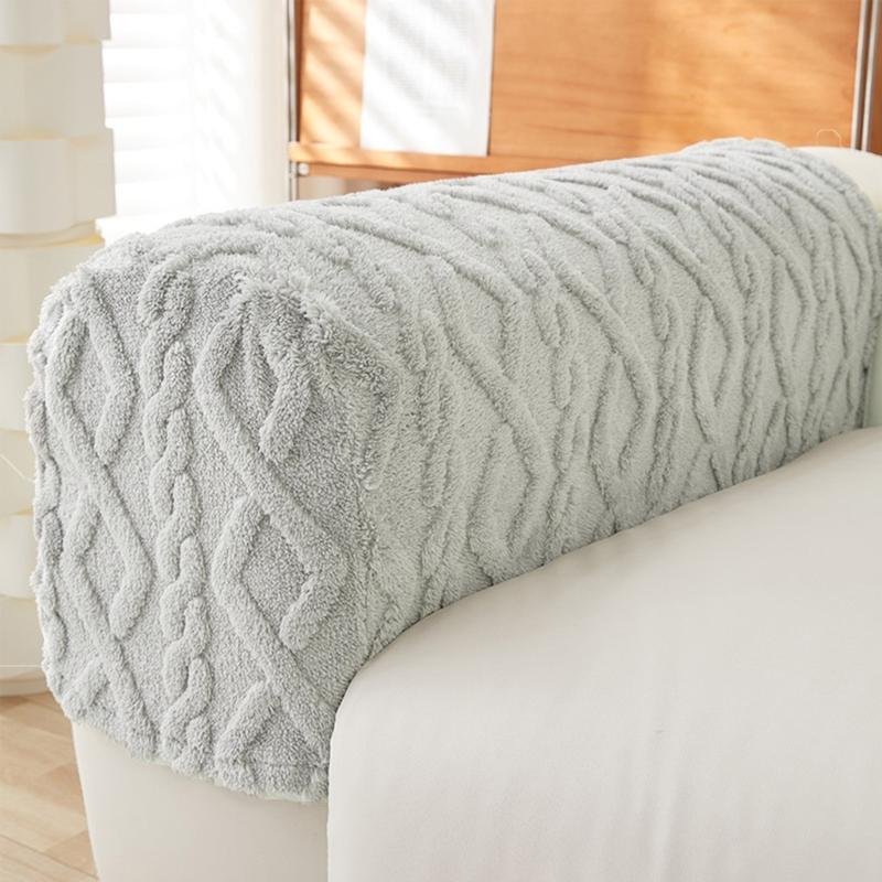 Luxurious Plush Sofa Arm Cover For Comfort And Warmth Furniture Protector Machine Washable Fuzzy Armrest Slipcover