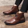 Herren Übergröße Kurzstiefel - Herbst/Winter Britischer Retro Martin Stil, High-Top Business Casual Lederstiefel.