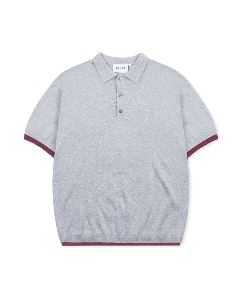 XTONZ Xtk181 Colored Layered Collar Knit (Gray)