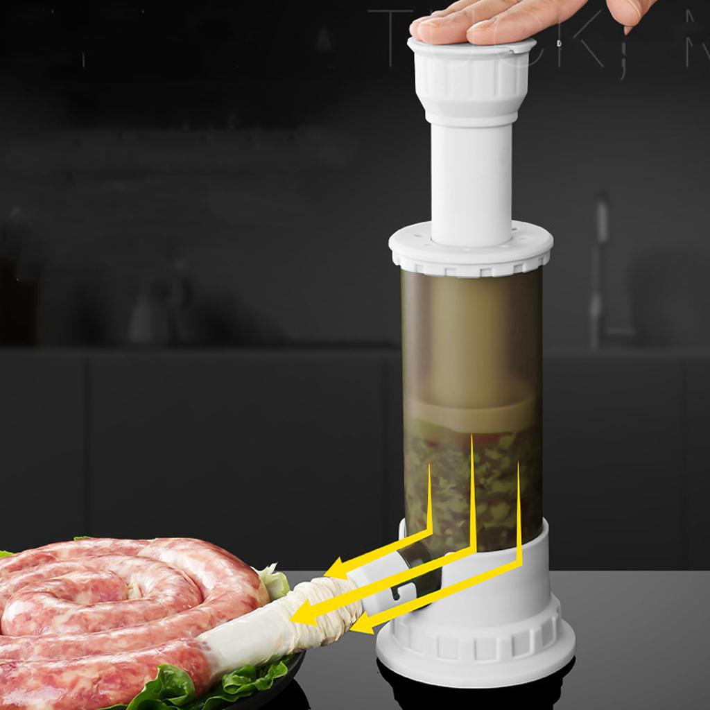 Homemade Sausage Stuffer with 4 Stuffing Tubes Effort Saving Easy Cleaning Sausage Meat Filling Machine for Household Kitchen