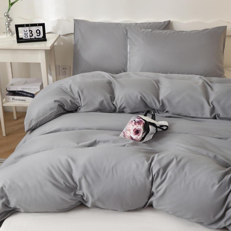 1Pc Simple Solid Color Washed Cotton Quilt Cover Skin Friendly Breathable Bedding for Seasons King Queen Size Comforter Cover