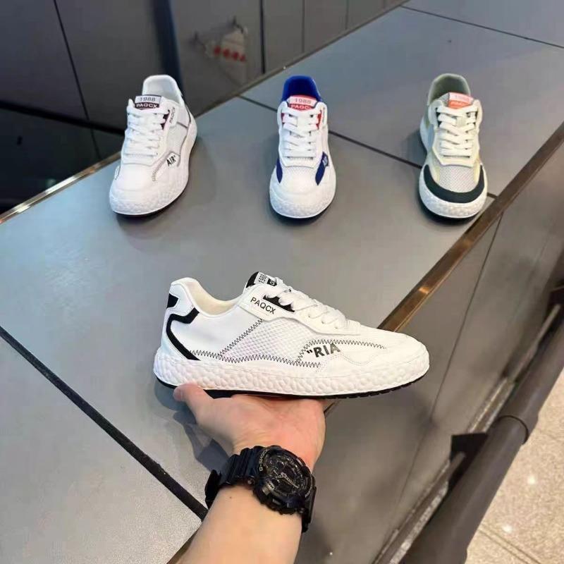 Letnie nowe buty na platformie męskie niskie oddychająca siateczka wygodne suche codzienne buty męskie małe białe buty