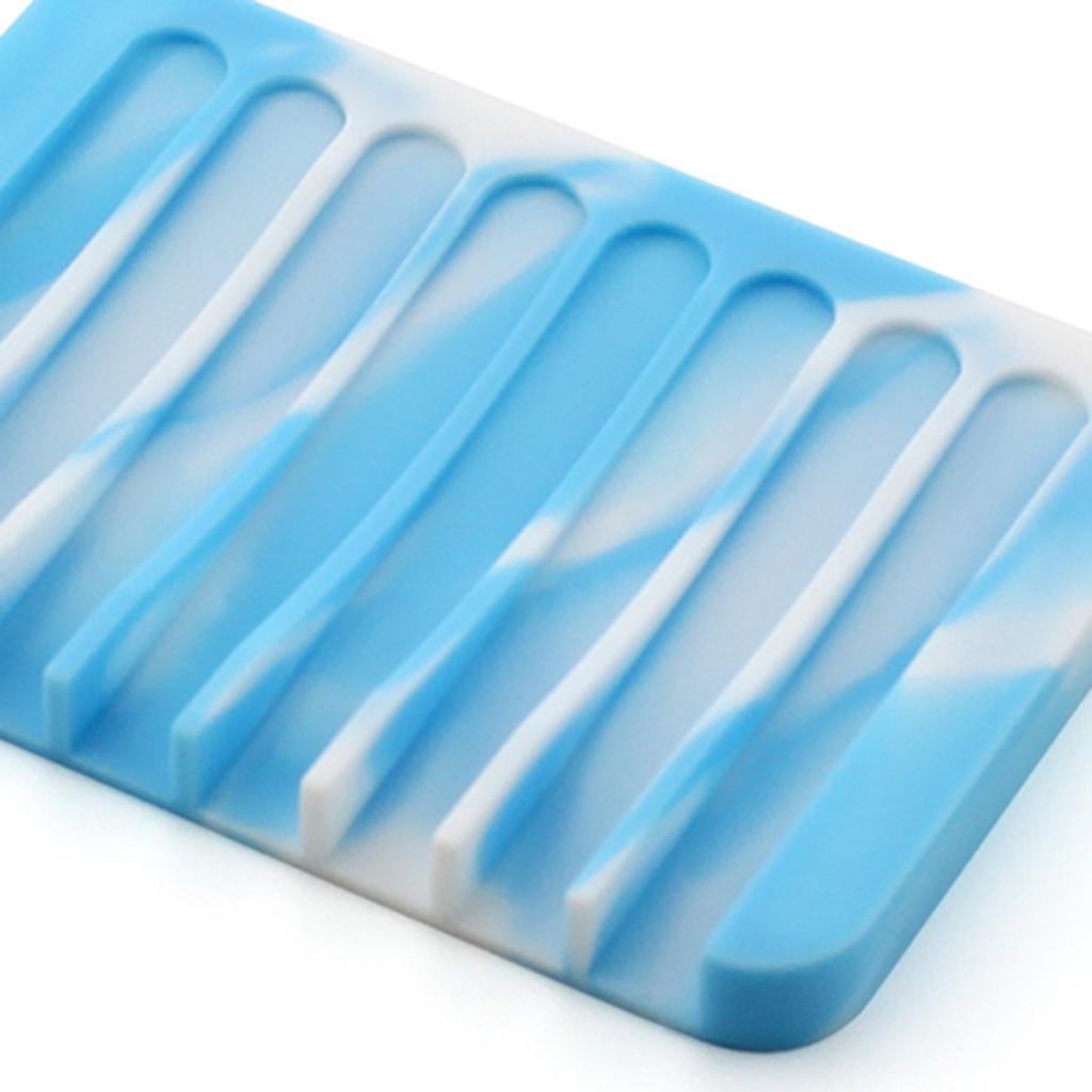 Multifunctional Silicone Soap Dish Water Draining Tray for Home Bathroom Sink and Kitchen Counter