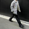 High-Quality Plaid Lapel Down Jacket: Pure Cotton, Brushed, Neutral Old Money Style, Loose Fit, Warm Zipper Outerwear.