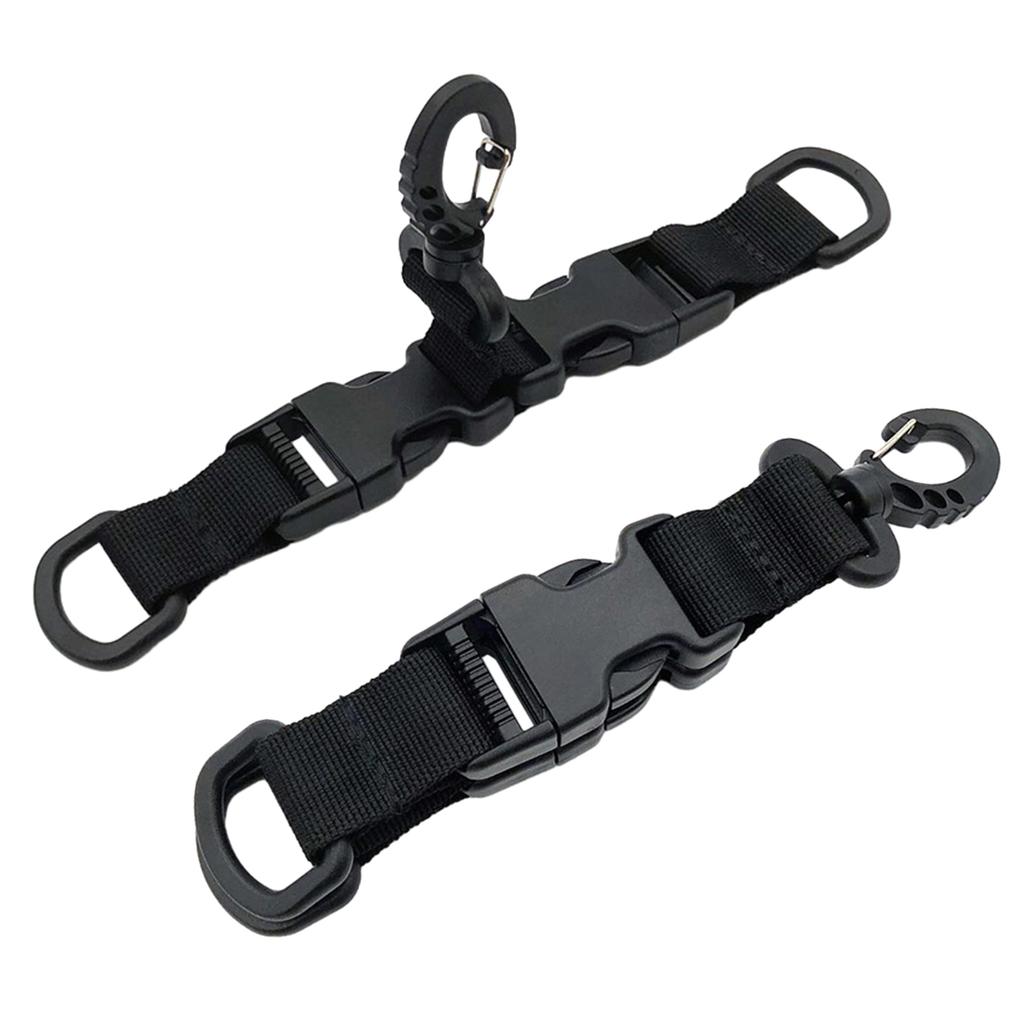 Multifunctional Backpack Hook Tactic Nylon Webbing Carabiner Quick Release Hanging Buckle Double-Split D-Shaped Keychain