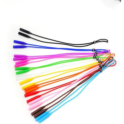 חוט משקפיים עם אבזם ראש עגול מסיליקון לספורט מונע החלקה ואנטי החלקה ארוך במיוחד עם ראש עגול למבוגרים וילדים