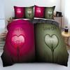 3D Love Heart Romantic Theme Valentine's Day Bedding Set Boys Girls Twin Queen Size Duvet Cover Pillowcase Bed Kids Adult