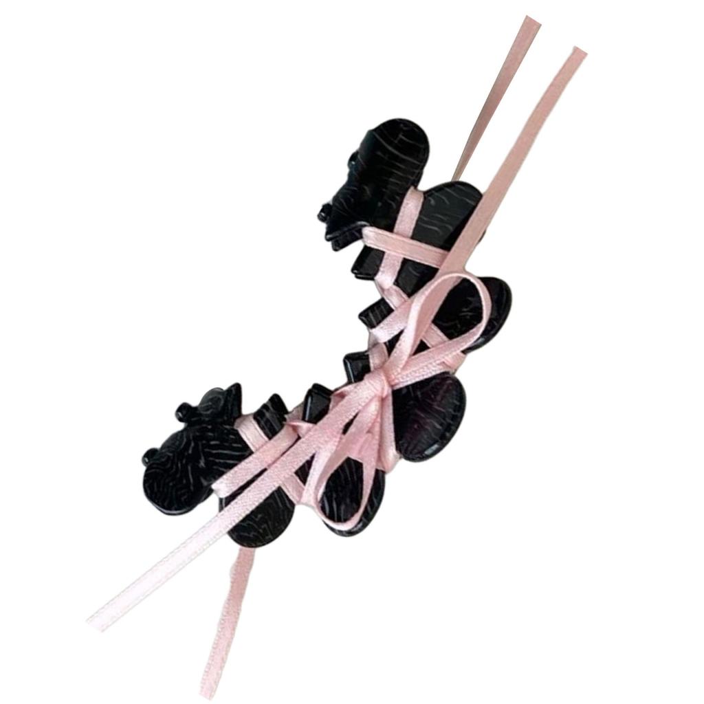 Versatile Acrylic Hair Claw Ballet Style Ribbon Tie Bowknot Acetate Claw Clips Stylish Headwear Hair Accessory for Women