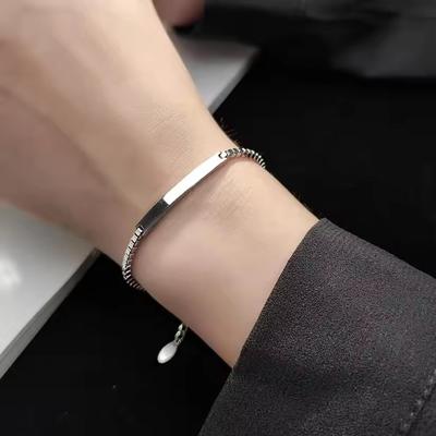 Edelstahl Silberfarben Armband Mode Partner Accessoires Einfach Charme Spleißkette Glänzend Geometrisch Party
