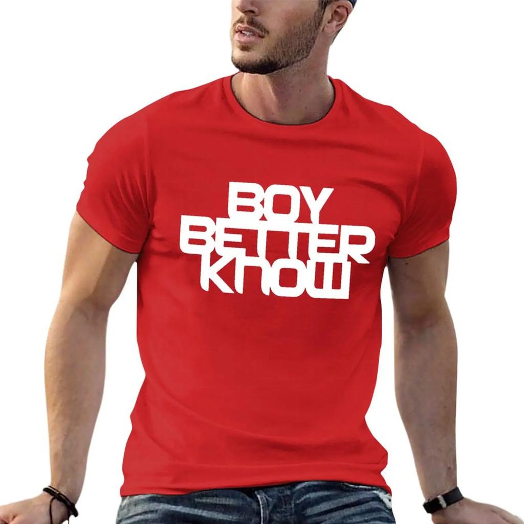 Boy Better Know - Chest Placement (white) T-Shirt Customs Design Your Own Oversized Graphic Tee Blouse T Shirts for Men Pack
