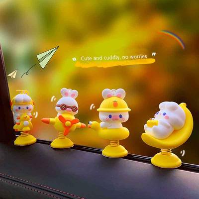 Original Cartoon Rabbit Rocking Car Ornaments Female Creative Trend Car Ornaments Cute Home Desktop Decoration