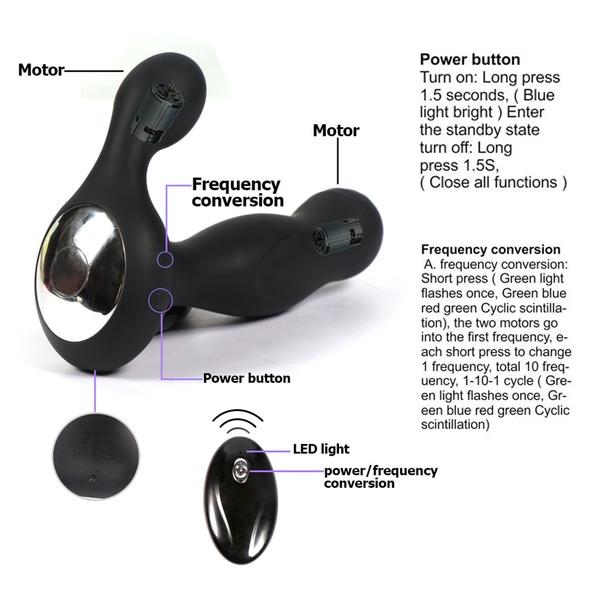 Wireless Charging Prostate Massager Anal Stimulation Anal Plug Vibration Masturbation Device