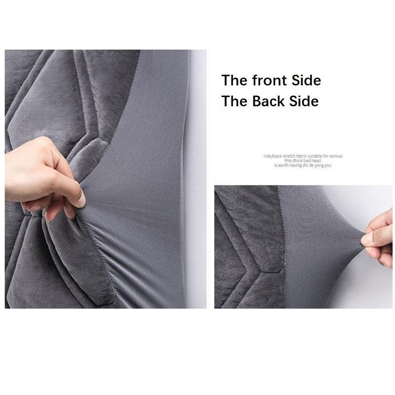 Tykk fløyel hodegjerdedeksel All-inclusive Supermykt glatt vattert hodedeksel Ensfarget Sengerygg Støvbeskytterdeksel